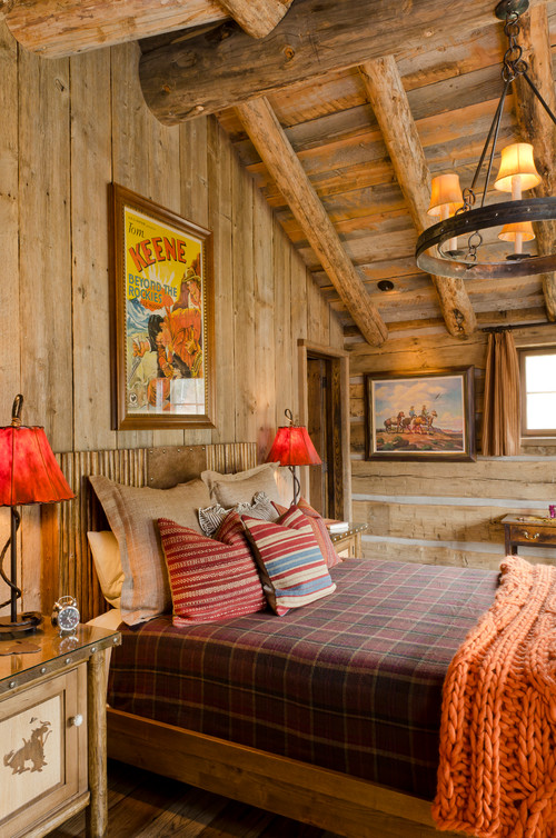 rustic southwest style cabin bedroom