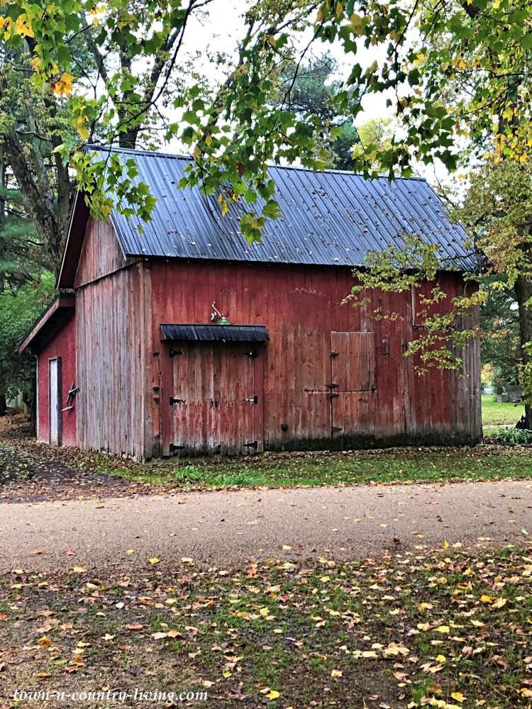 Small Red Barn converted into a garage