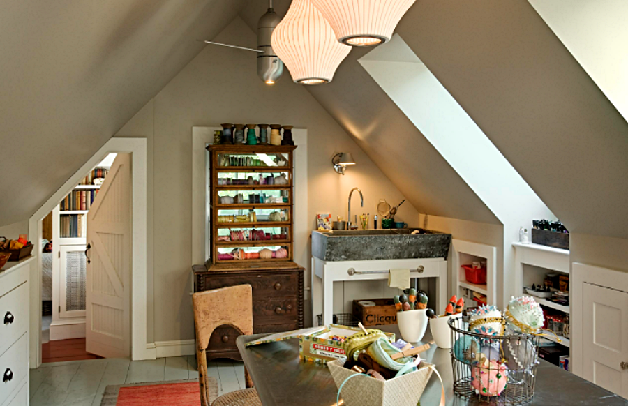 Craft room in old Vermont home