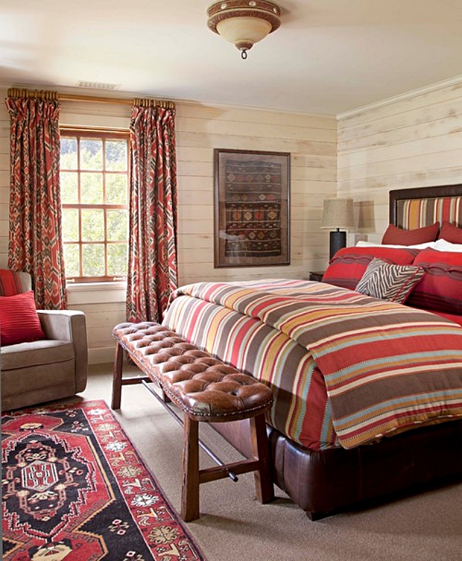 Cozy Bedrooms - red and brown color palette
