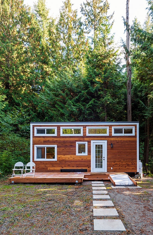 Tiny house cabin in the woods