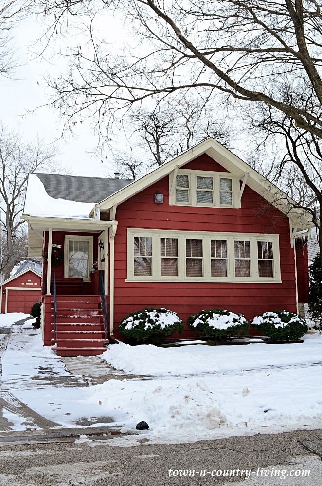 Little red house in historic district of Downers Grove