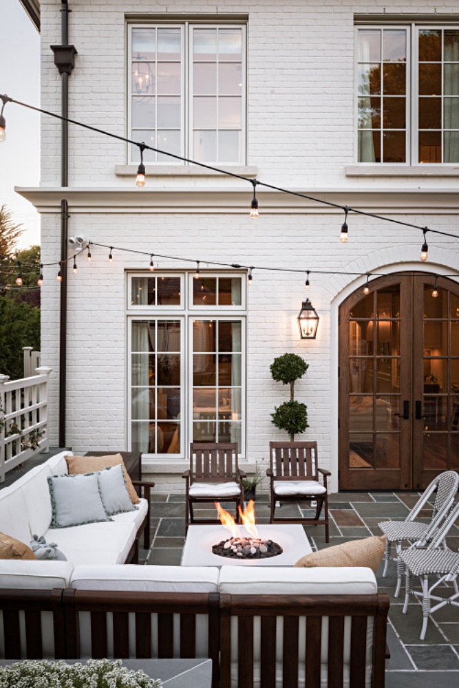 Outdoor patio of a French country home