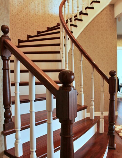 Wooden staircase in an older home