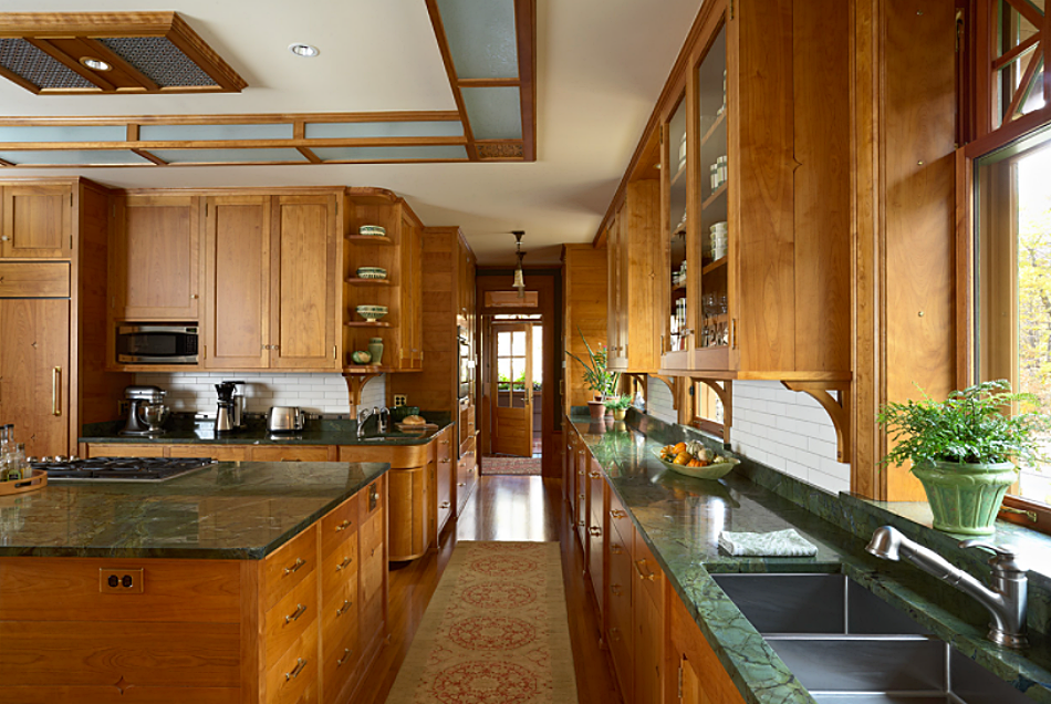 Large kitchen in a craftsman home