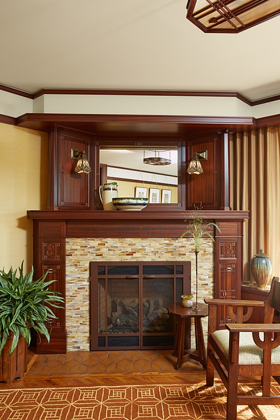master bedroom fireplace in vintage home