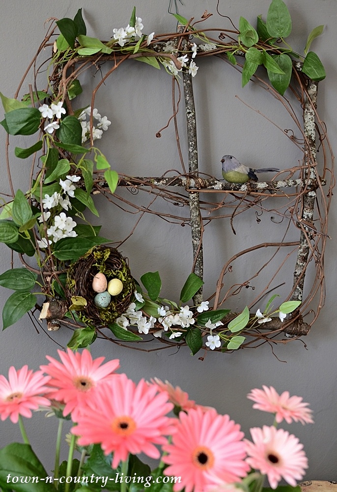 Spring Branch Wreath with Faux Greenery