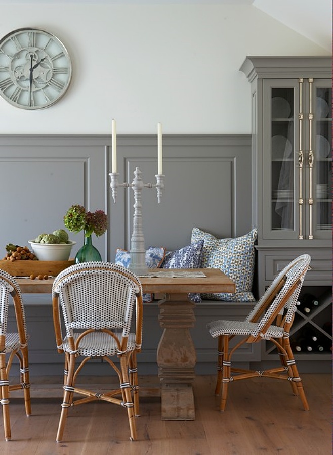 soft gray English style dining room