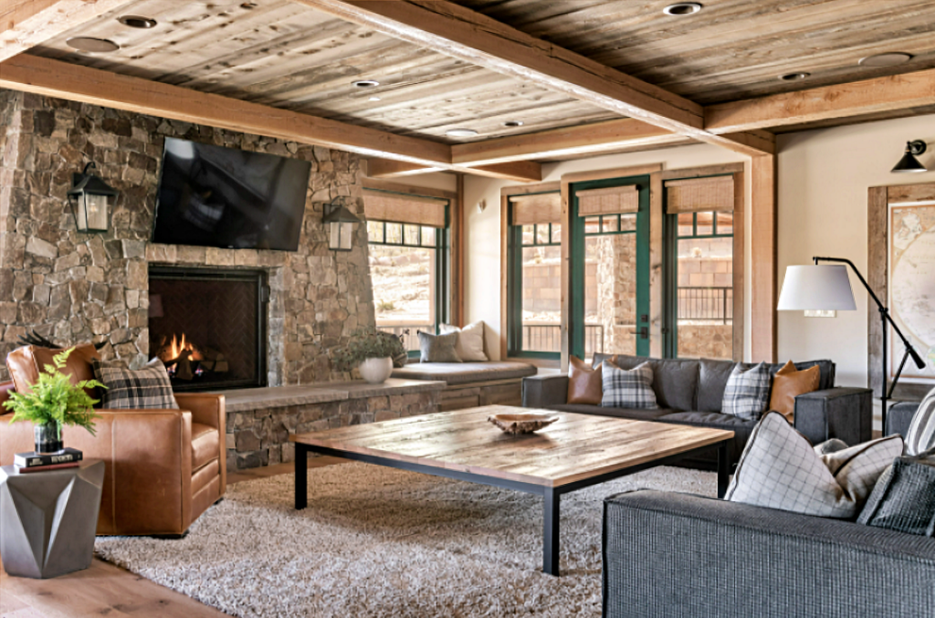 Luxury Cabin Dressed in a Rustic, Modern Country Style