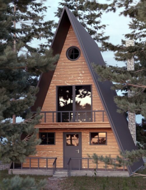 A-Frame house in the woods