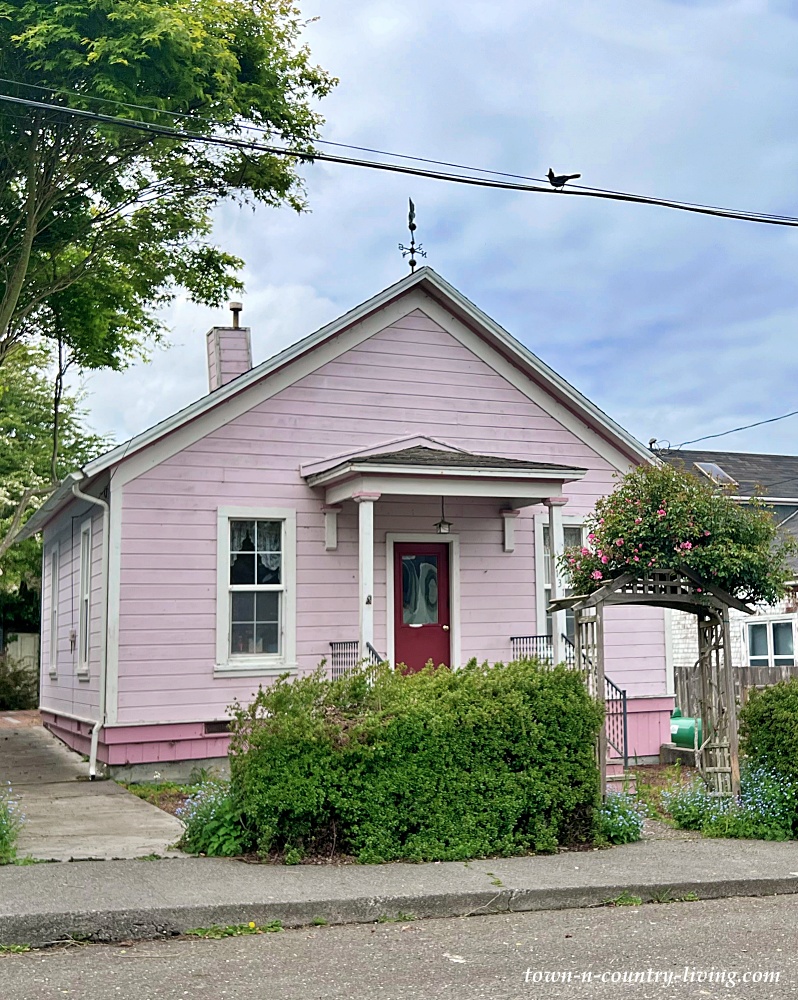 Little pink house in historic town