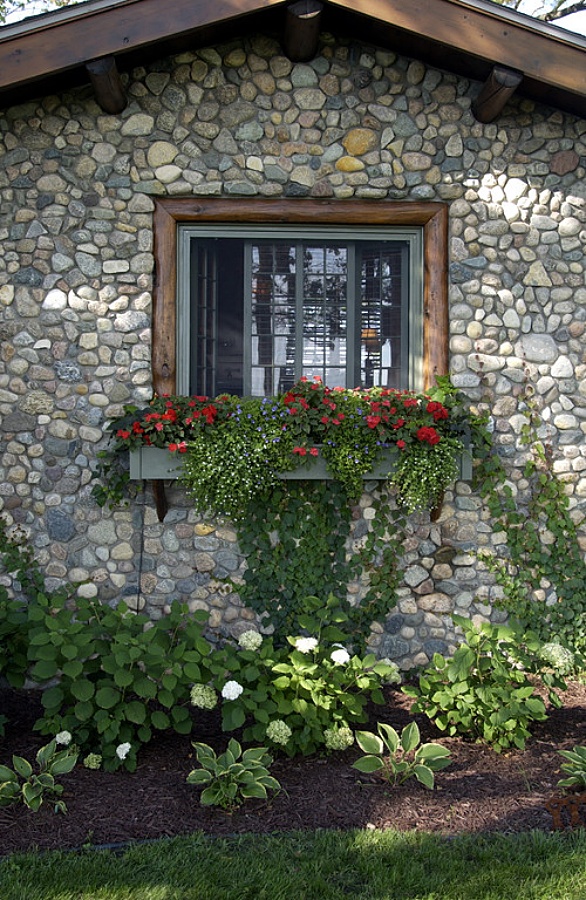Stone cottage with vine