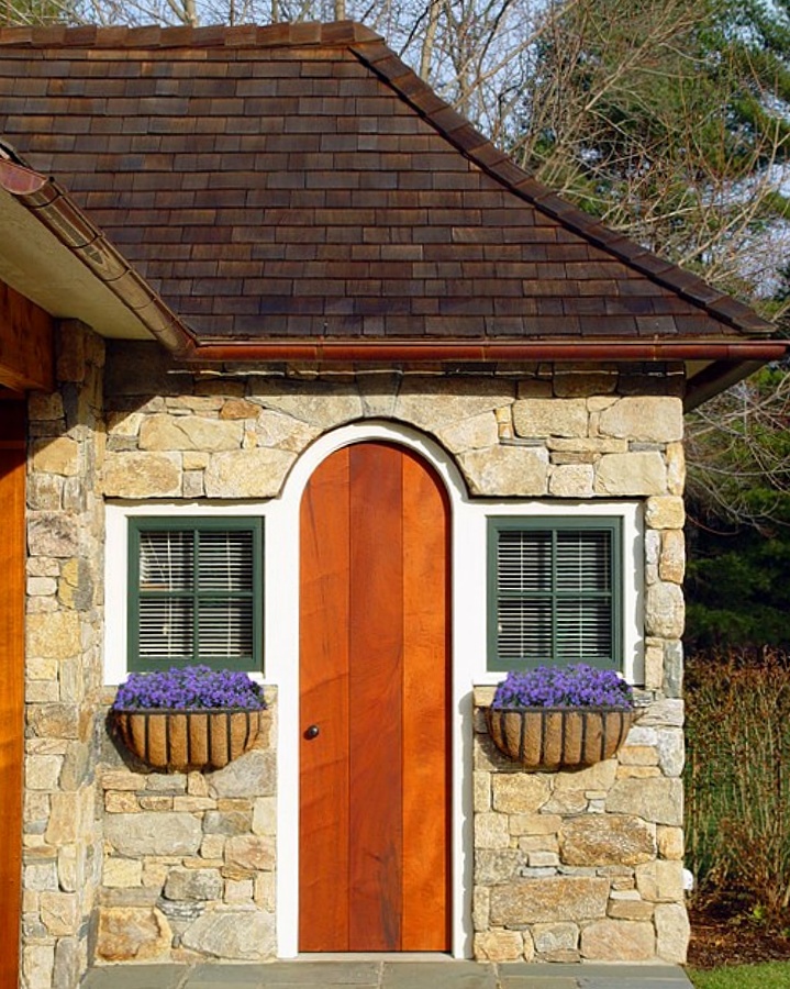 Stone cottage with cute curb appeal