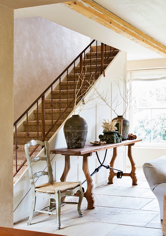 Earthy, organic décor in a French home