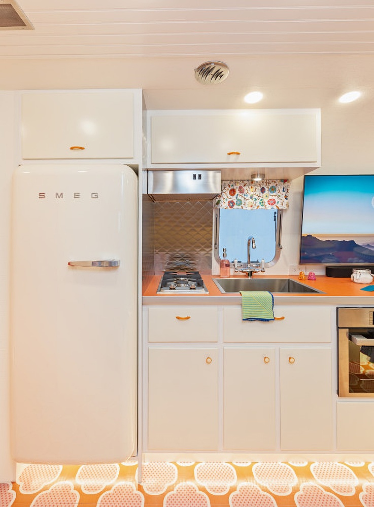Camper kitchen in an Airstream