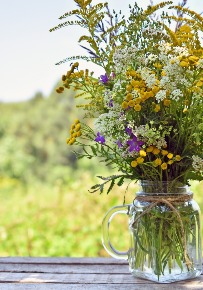 Bouquet of late summer wild flowers 