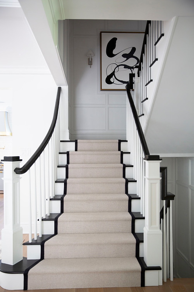 traditional black and white staircase