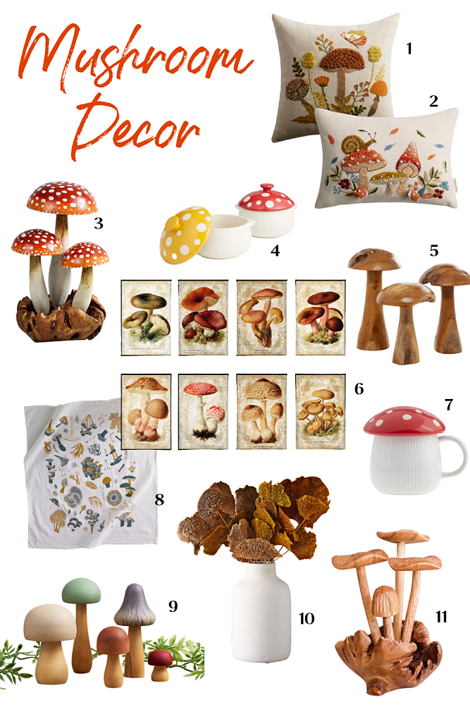 Collage of Mushroom Décor