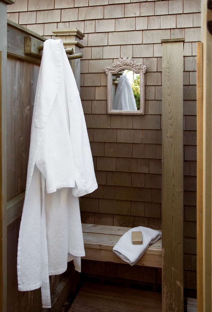 Outdoor shower and dressing area
