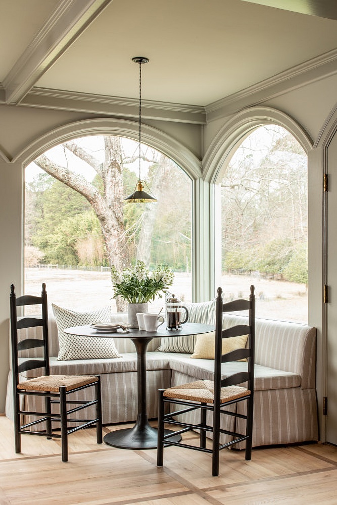 French country sun room dining area