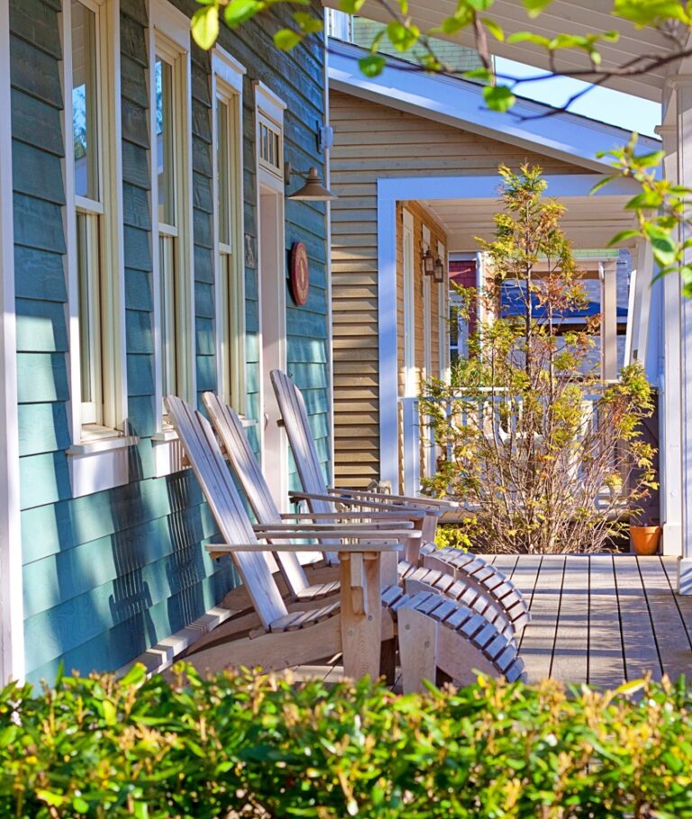 Adirondack chairs on front porch