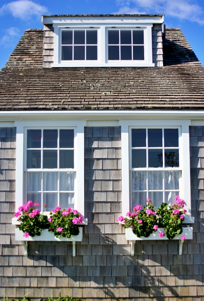 Flower Window on Cape Cod Nantucket Home