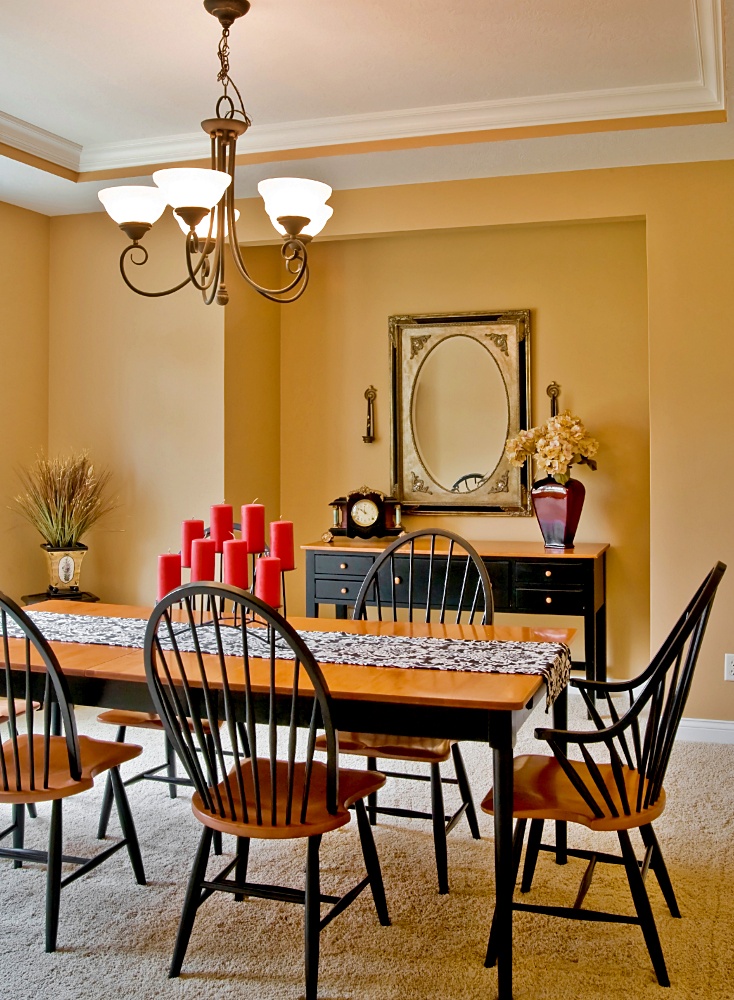 Traditional dining area with Windsor chairs