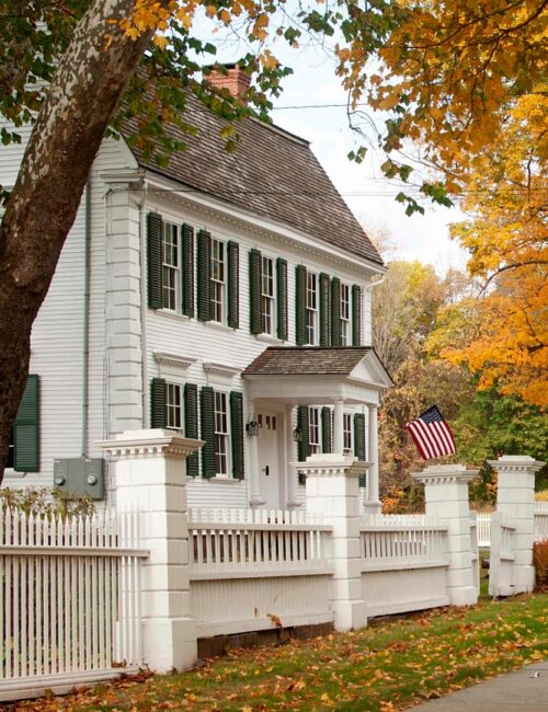 New England home in the fall