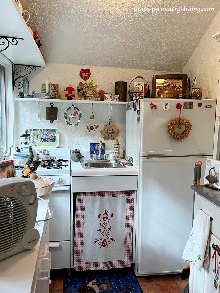 Tiny house white Scandinavian kitchen