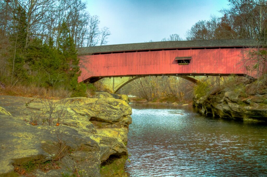 the Narrows covered bridge in Parke County, indiana