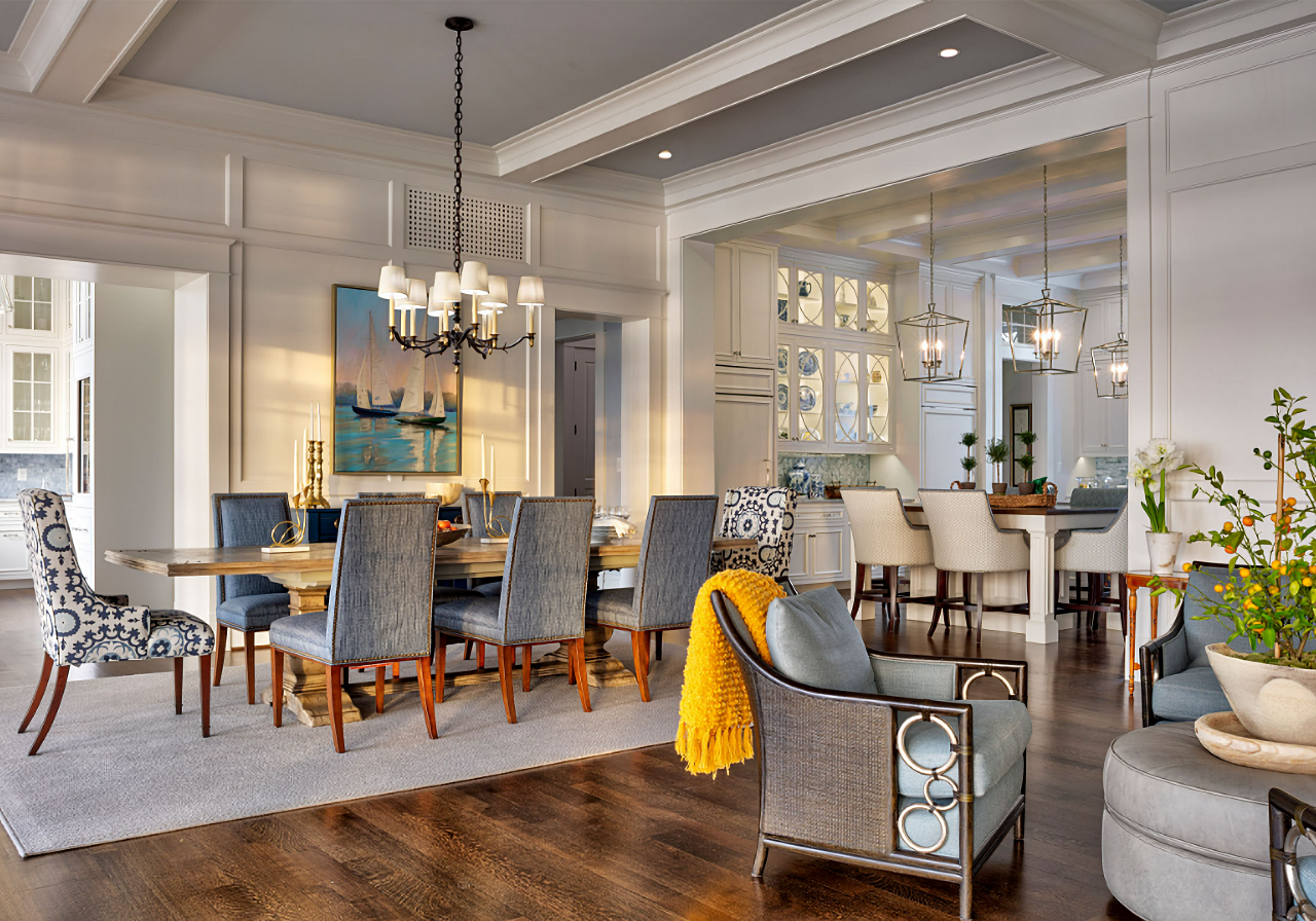 large beach style dining room
