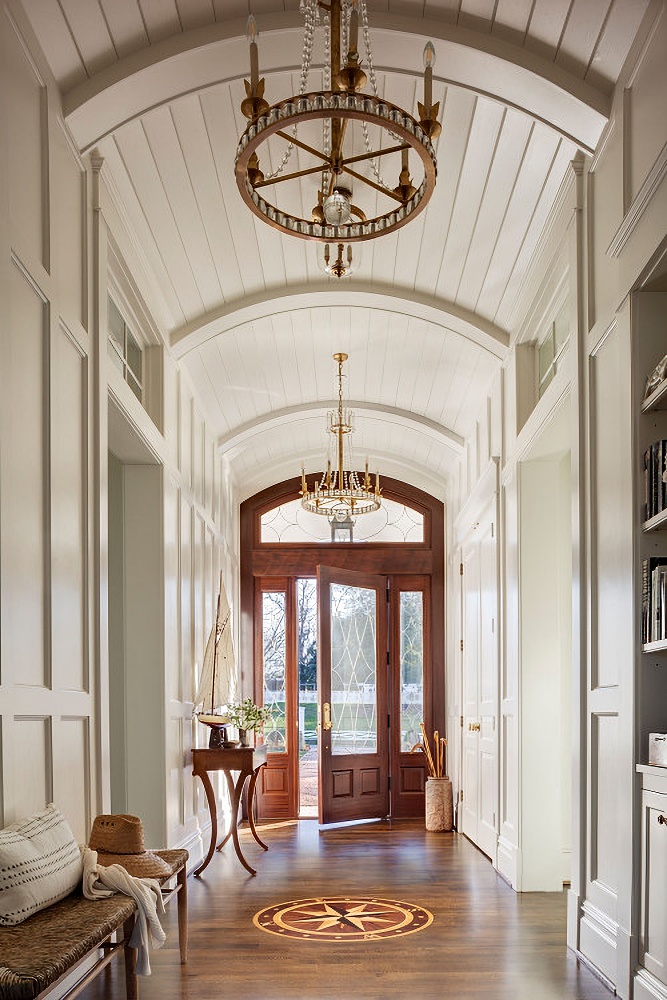 luxury home entryway with arched ceilings