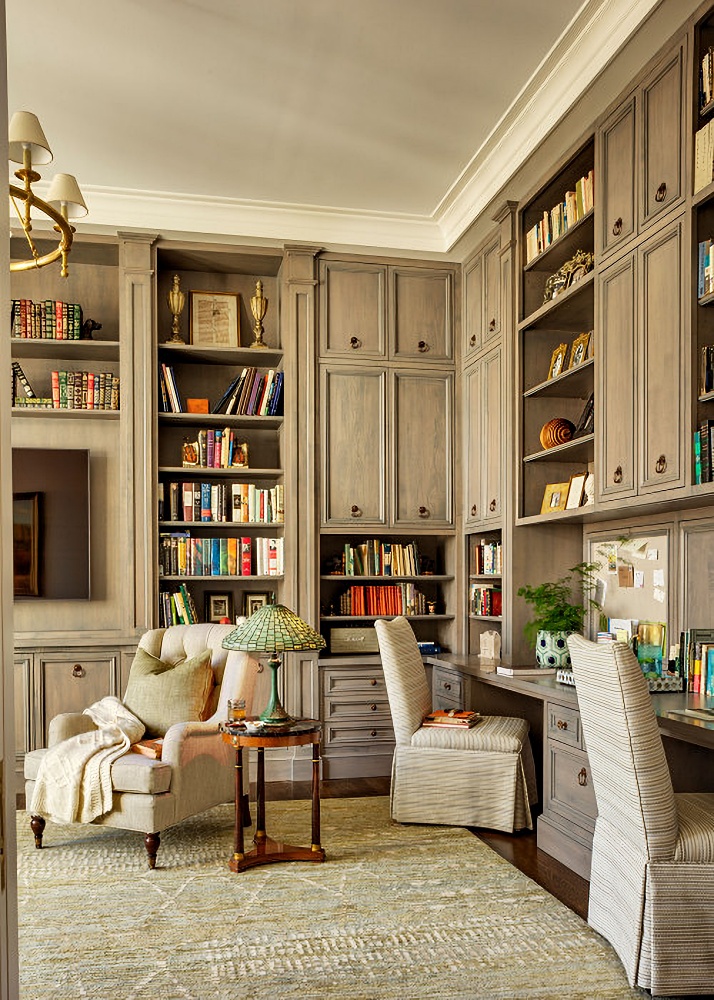 grand home office in traditional style