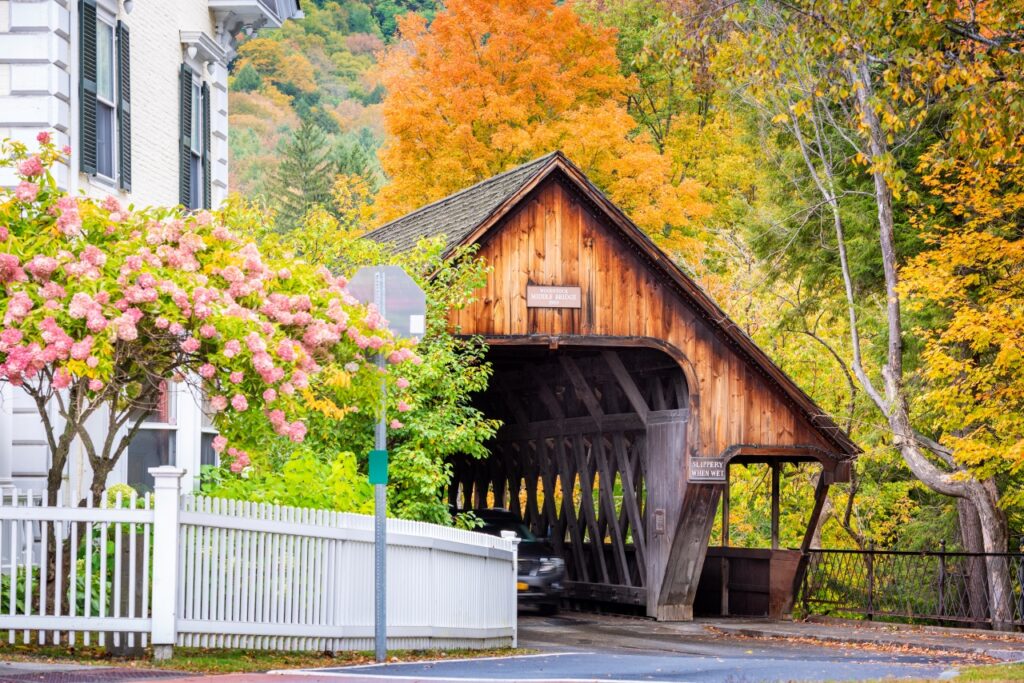 Middle covered bridge in New England