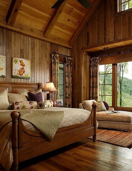 Mountain style master bedroom