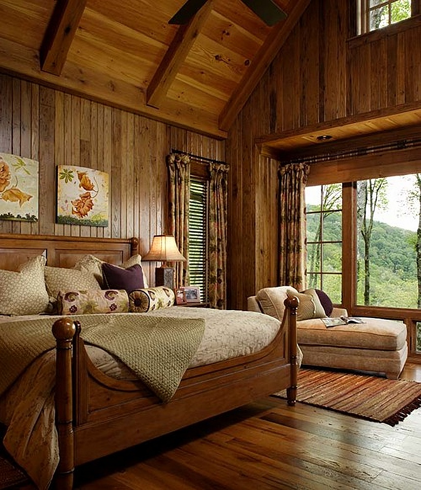 Mountain style master bedroom