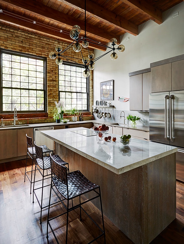 Industrial Style Kitchen in a Chicago Townhouse