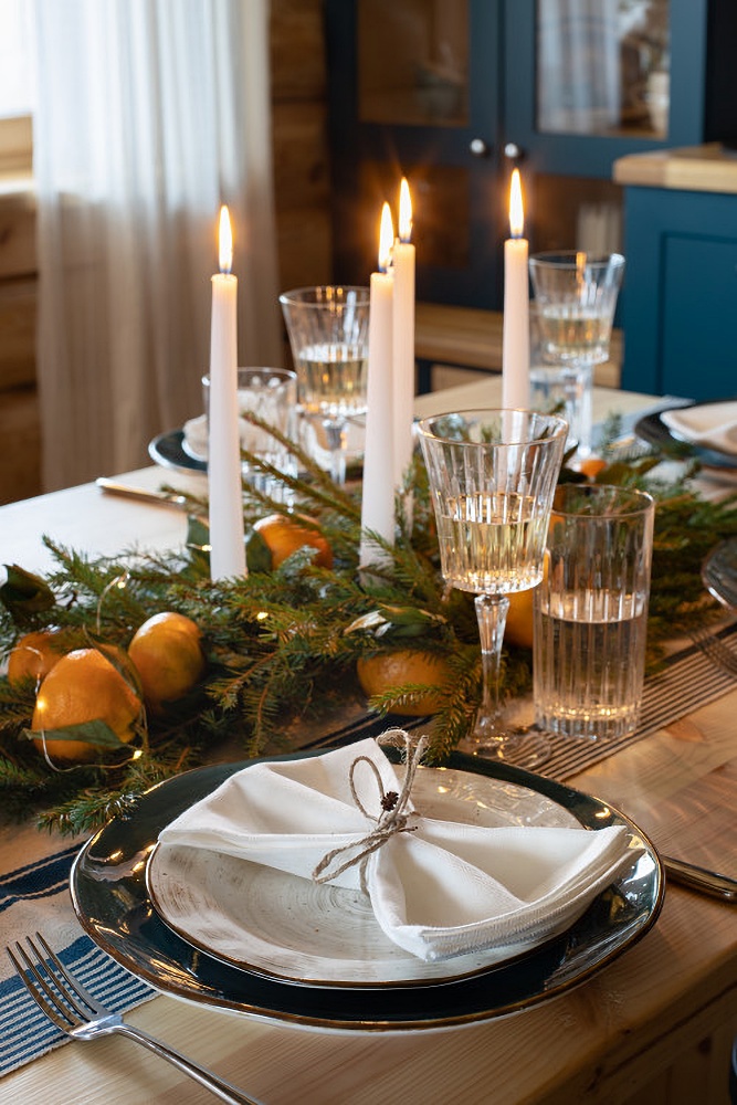 Scandinavian style Christmas table setting