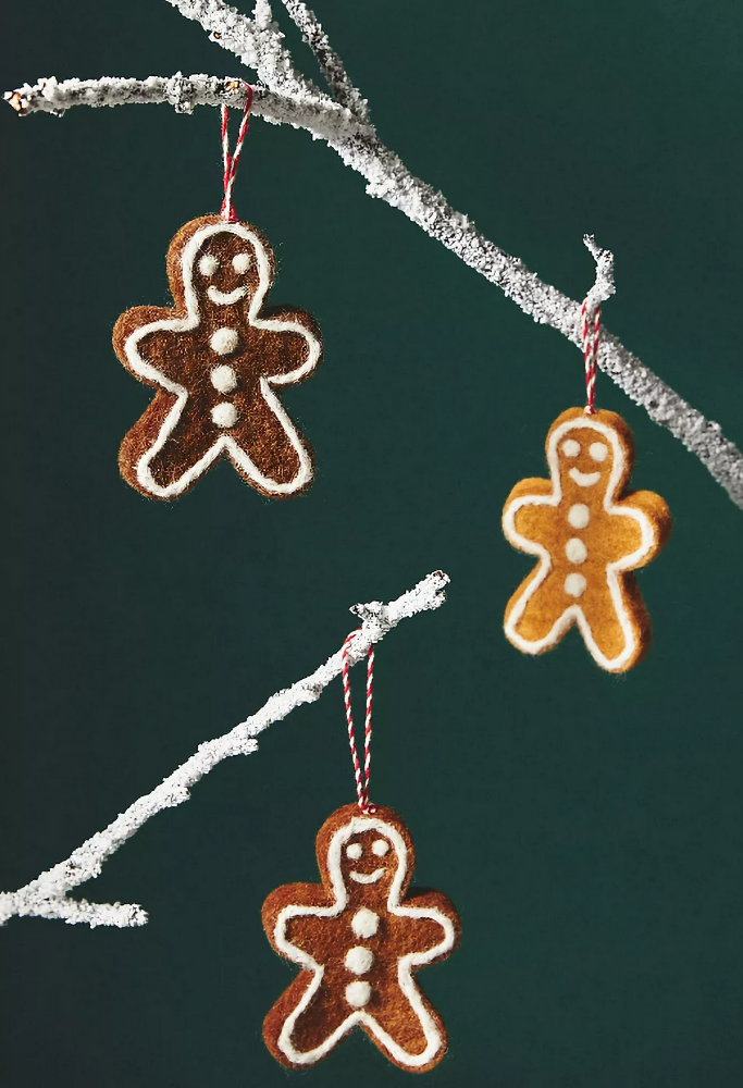 Felted gingerbread men from Anthropology