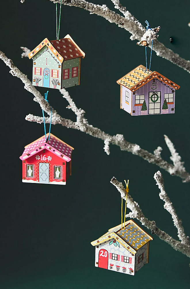 Little vintage house ornaments for Christmas