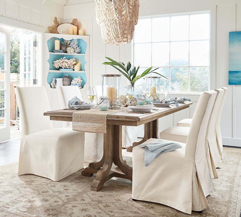 Slipcovered dining chairs from PB