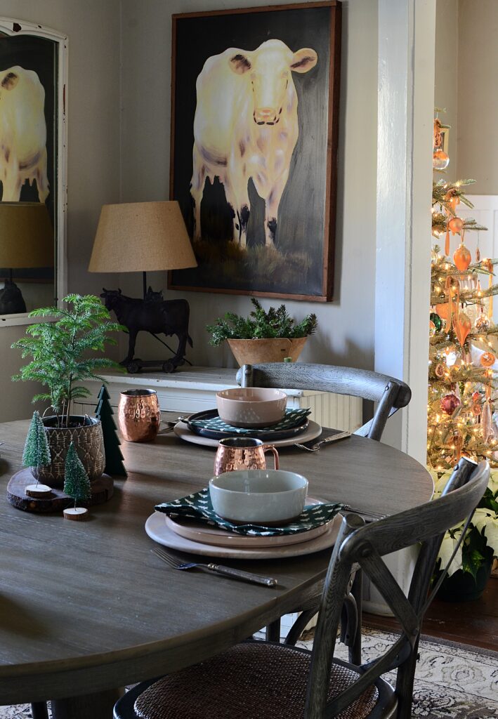 Christmas dining room in small space