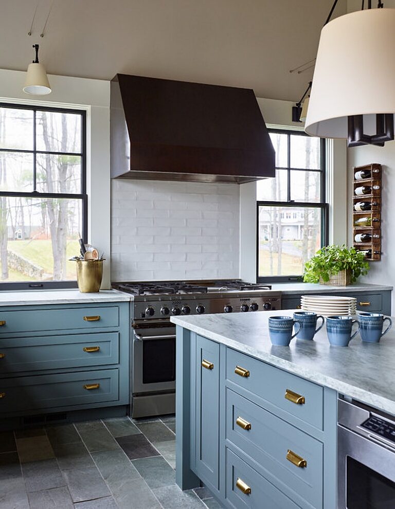 A Modern Country Kitchen in Beautiful Blue-Gray Tones