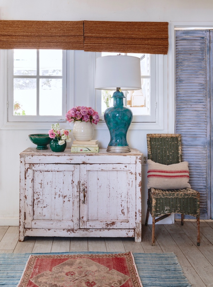 Shabby chic entryway in old home