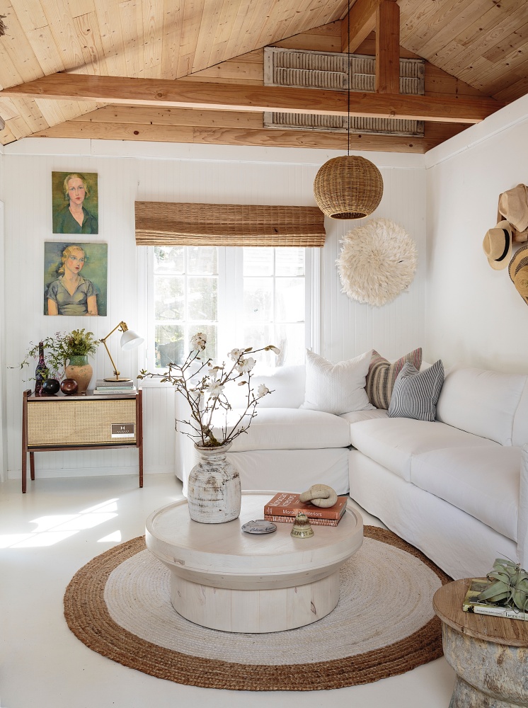 Vintage living room in neutral tones