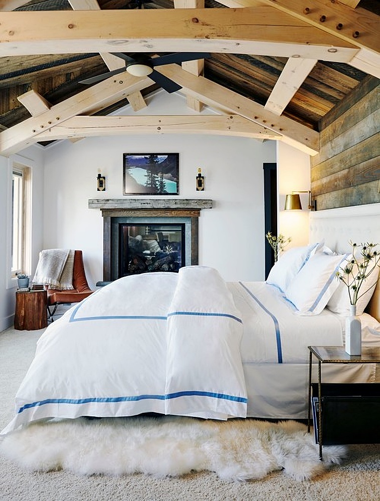 Master bedroom in vacation ski home