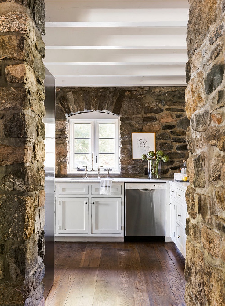 stone cottage kitchen with rustic charm