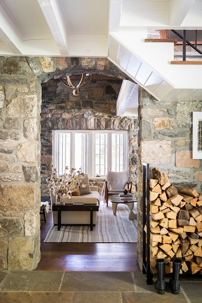 rustic stone cottage - family room entrance