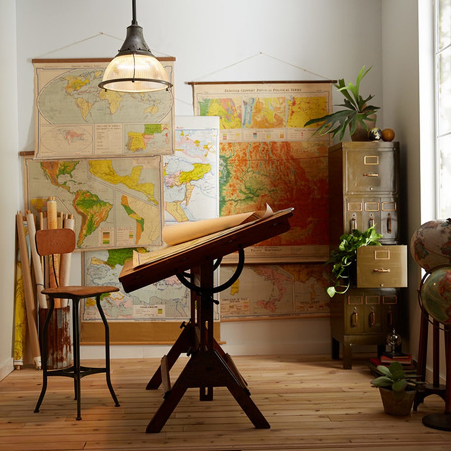decorating with vintage maps