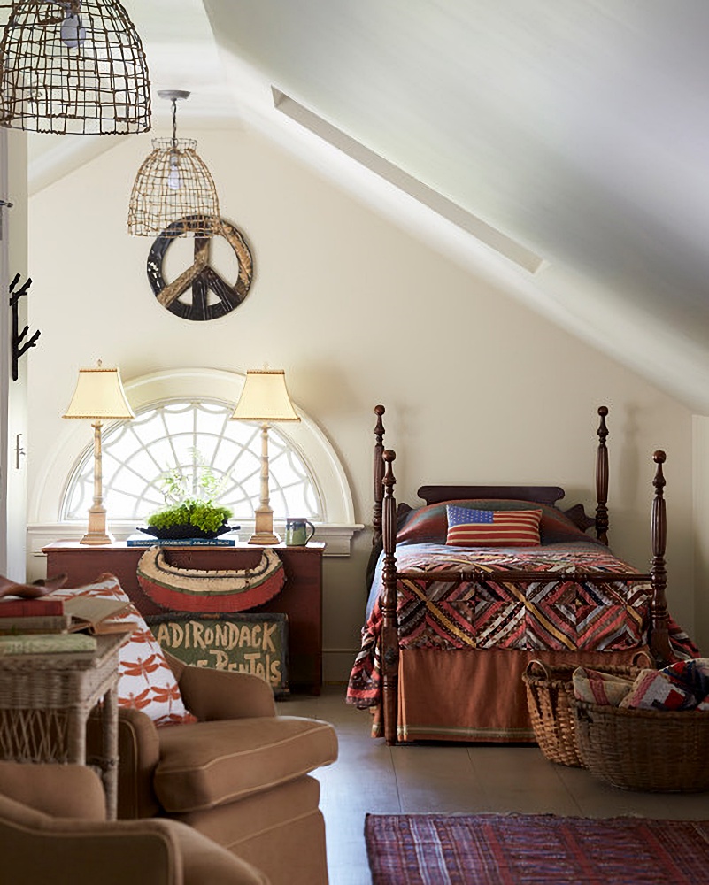 New England bedroom with antiques